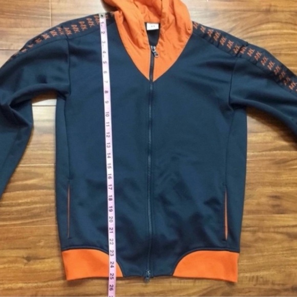 A/X Armani Women's Exchange Navy Orange Logo Zip Hooded Track Jacket Size Small - Picture 15 of 16